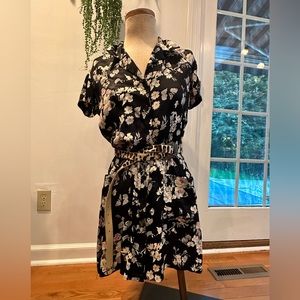 Vintage 90s floral dress LBD Sz small